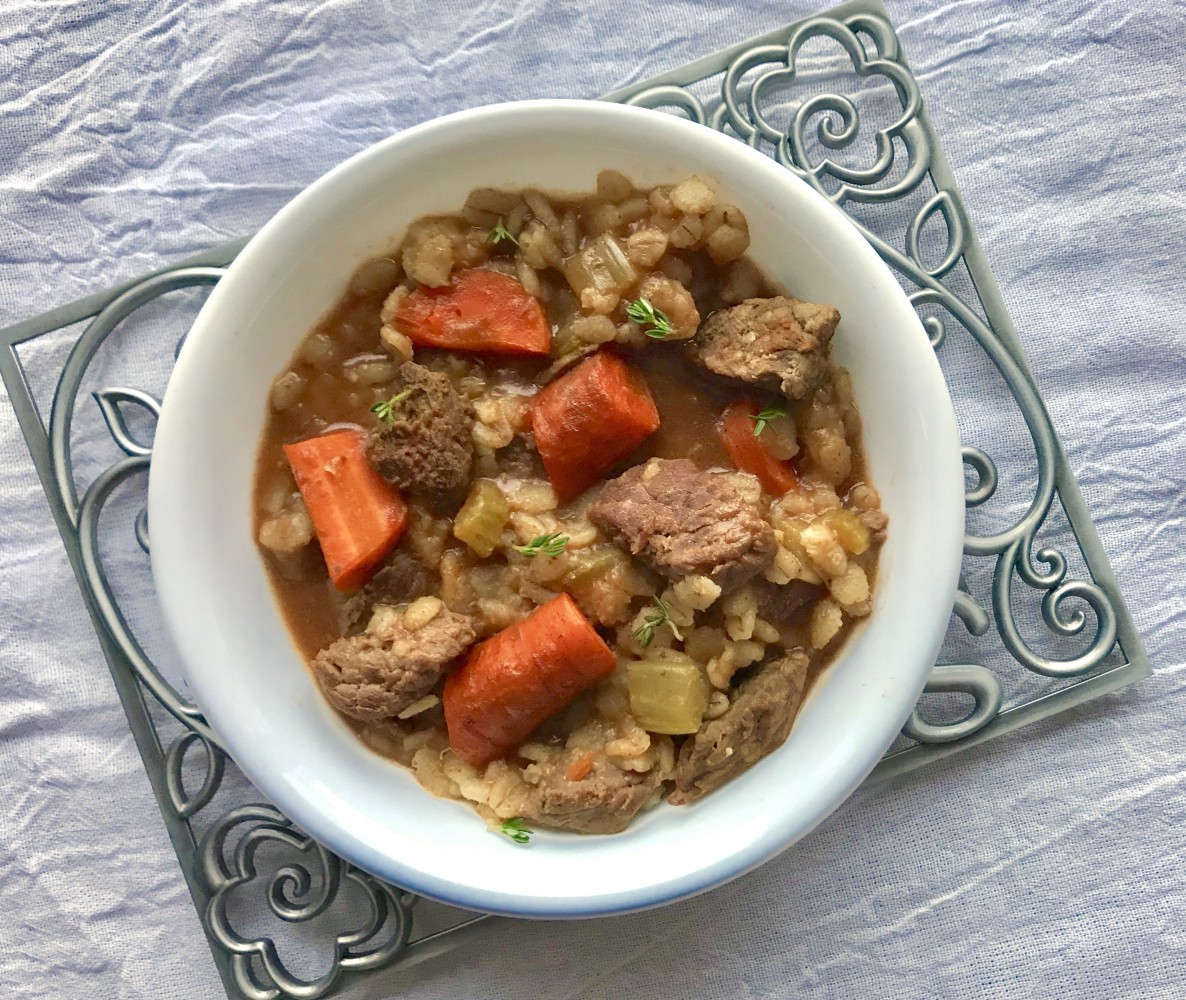 Slow Cooker Beef and Barley Stew - Eat Well to Be Well