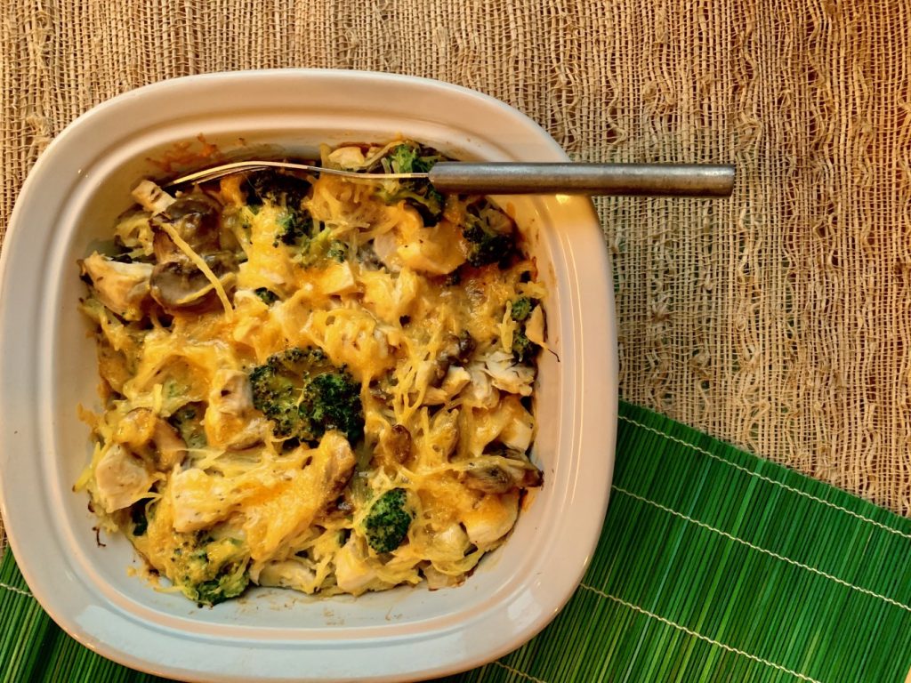 Chicken spaghetti squash bake