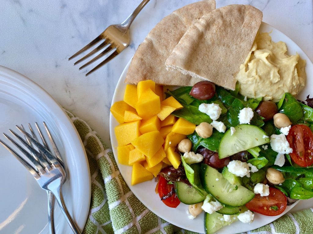 Mediterranean Greek Salad with Hummus