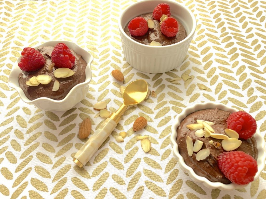 High protein dark chocolate avocado mousse
