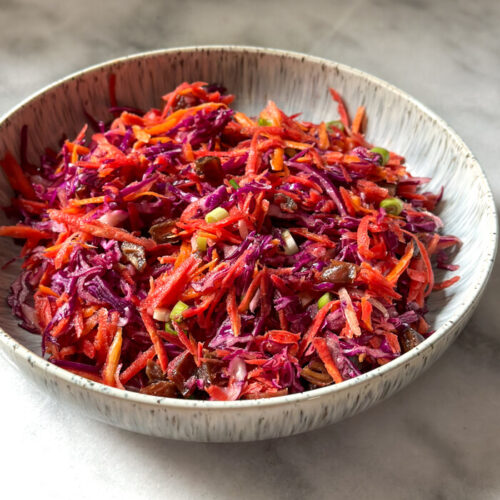 Red cabbage and carrot slaw